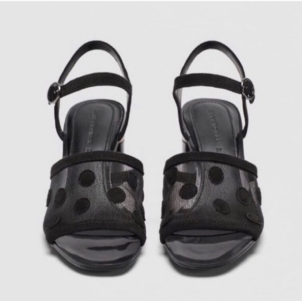 ZARA MESH POKA DOT SANDALS,  SIZE  42 - Picture 3 of 7
